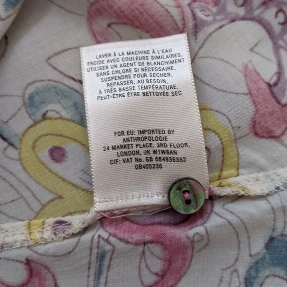 Anthropologie Maeve Floral Long Sleeve Blouse 6 - Picture 9 of 9